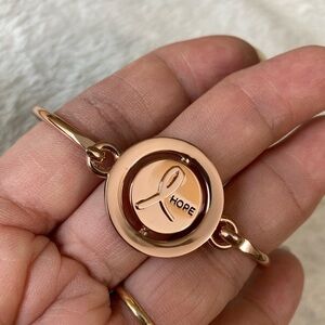 Carolee Cancer Awareness Hope Love Rose Gold Tone‎ Bracelet New